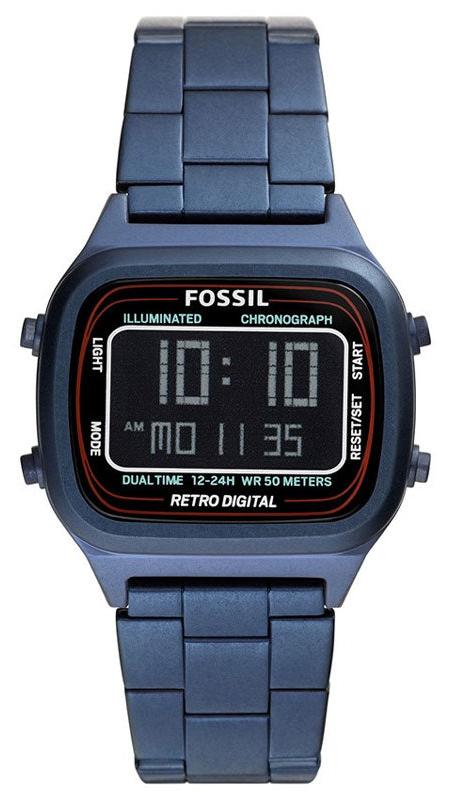 Fossil Retro Analog-Digital Black Dial Blue Steel Strap Watch for Men - FS5896 Authentic Buy Shop Now