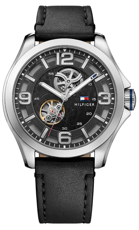 Tommy Hilfiger Bruce Analog Black Dial Black Leather Strap Watch for Men - 1791279 Authentic Buy Shop Now