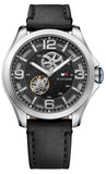 Tommy Hilfiger Bruce Analog Black Dial Black Leather Strap Watch for Men - 1791279 Authentic Buy Shop Now