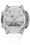 Tommy Hilfiger Digital Silver Dial White Silicone Strap Watch For Men - 1791764 Authentic Buy Shop Now