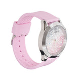 Guess Crush Crystals Silver Dial Pink Rubber Strap Watch for Women - W1223L1 Authentic Buy Shop Now