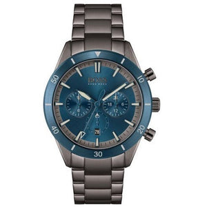 Hugo Boss Santiago Blue Dial Grey Steel Strap Watch for Men - 1513863 Authentic Buy Shop Now