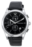 Emporio Armani Paolo Chronograph Black Dial Black Leather Strap Watch For Men - AR11530 Authentic Buy Shop Now