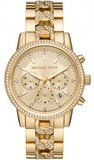 Michael Kors Ritz Chronograph Gold Dial Gold Steel Strap Watch For Women - MK6937 Authentic Buy Shop Now