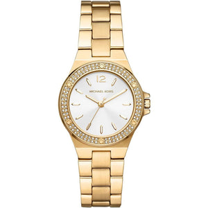 Michael Kors Lennox Three-Hand Silver Dial Gold Steel Strap Watch For Women - MK7278 Authentic Buy Shop Now