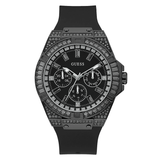 Guess Zeus Multifunction Crystals Black Dial Black Silicone Strap Watch For Men - GW0208G5 Authentic Buy Shop Now