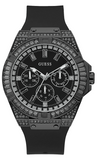 Guess Zeus Multifunction Crystals Black Dial Black Silicone Strap Watch For Men - GW0208G5 Authentic Buy Shop Now