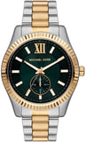 Michael Kors Lexington Quartz Green Dial Two Tone Steel Strap Watch For Men - MK9063 Authentic Buy Shop Now