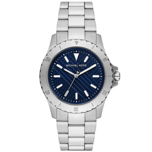 Michael Kors Everest Three-Hand Blue Dial Silver Steel Strap Watch For Men - MK9079 Authentic Buy Shop Now
