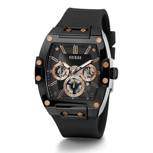 Guess Phoenix Multifunction Black Dial Black Silicone Strap Watch For Men - GW0203G8 Authentic Buy Shop Now