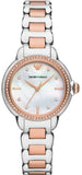 Emporio Armani Three Hand Quartz Mother of Pearl Dial Two Tone Steel Strap Watch For Women - AR11569 Authentic Buy Shop Now