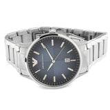 Emporio Armani Renato Quartz Blue Dial Silver Steel Strap Watch For Men - AR11182 Authentic Buy Shop Now