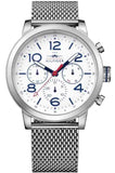 Tommy Hilfiger Jake Quartz White Dial Silver Mesh Bracelet Watch for Men - 1791233 Authentic Buy Shop Now