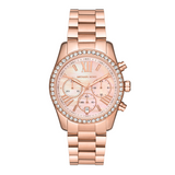 Michael Kors Lexington Chronograph Rose Gold Dial Rose Gold Steel Strap Watch for Women - MK7242 Authentic Buy Shop Now
