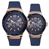 Guess Rigor Blue Dial Blue Silicone Strap Watch For Men - W0247G3 Authentic Buy Shop Now