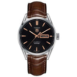Tag Heuer Carrera Automatic Black Dial Brown Leather Strap Watch for Men - WAR201C.FC6291 Authentic Buy Shop Now