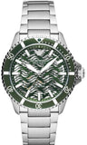 Emporio Armani Diver Automatic Green Dial Silver Steel Strap Watch For Men - AR60061 Authentic Buy Shop Now