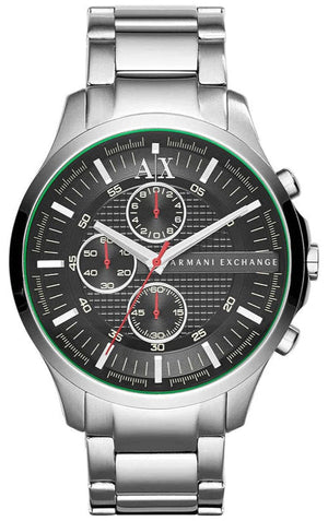 Armani Exchange Hampton Chronograph Black Dial Silver Steel Strap Watch For Men - AX2163 Authentic Buy Shop Now