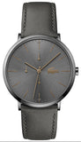 Lacoste Moon Gray Dial Gray Leather Strap Watch for Men - 2011059 Authentic Buy Shop Now