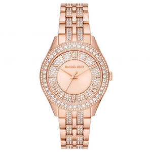 Michael Kors Harlowe Rose Gold Dial Rose Gold Steel Strap Watch For Women - MK4710 Authentic Buy Shop Now