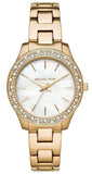 Michael Kors Liliane Mother of Pearl White Dial Gold Steel Strap Watch For Women - MK4555 Authentic Buy Shop Now