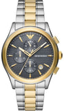 Emporio Armani Paolo Chronograph Grey Dial Two Tone Steel Strap Watch For Men - AR11527 Authentic Buy Shop Now