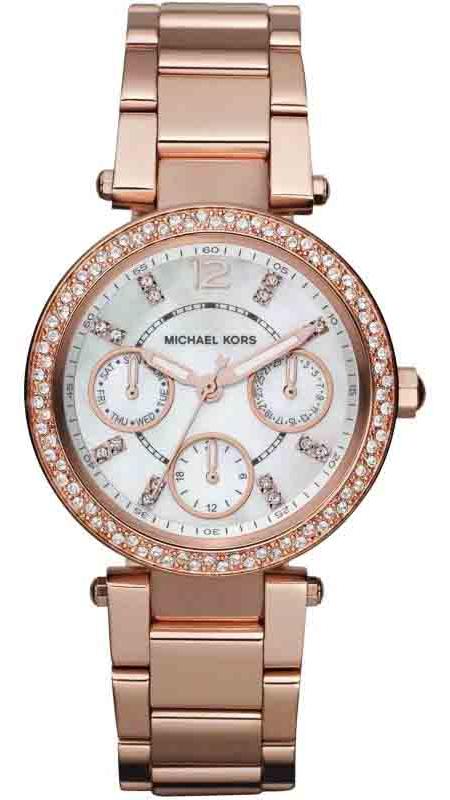Michael Kors Parker White Dial Rose Gold Steel Strap Watch for Women - MK5616 Authentic Buy Shop Now
