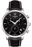 Tissot T Classic Tradition Chronograph Black Dial Black Leather Strap Watch For Men - T063.617.16.057.00 Authentic Buy Shop Now