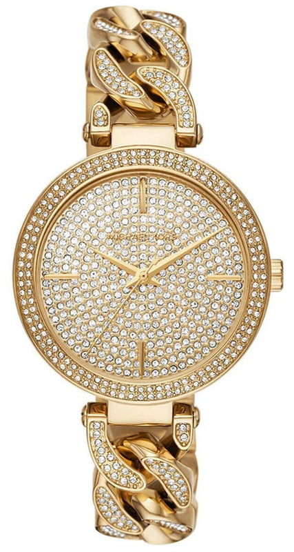 Michael Kors Catelyn Crystals Gold Dial Gold Steel Strap Watch For Women - MK4674 Authentic Buy Shop Now