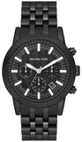 Michael Kors Hutton Chronograph Black Dial Black Steel Strap Watch For Men - MK9089 Authentic Buy Shop Now