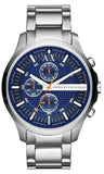 Armani Exchange Hampton Chronograph Blue Dial Silver Steel Strap Watch For Men - AX2155 Authentic Buy Shop Now