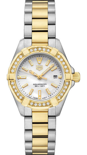 Tag Heuer Aquaracer Diamonds Mother of Pearl Dial Two Tone Steel Strap Watch for Women - WBD1421.BB0321 Authentic Buy Shop Now