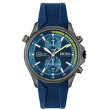 Hugo Boss Globetrotter Blue Dial Blue Silicone Strap Watch for Men - 1513821 Authentic Buy Shop Now
