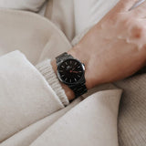 Daniel Wellington Iconic Link Ceramic Black Dial Black Steel Strap Watch For Women - DW00100414 Authentic Buy Shop Now