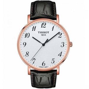 Tissot T Classic Everytime White Dial Black Leather Strap Watch For Men - T109.610.36.032.00 Authentic Buy Shop Now