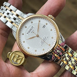 Tissot Le Locle Powermatic 80 Diamonds Silver Dial Two Tone Steel Strap Watch For Men - T006.407.22.036.01 Authentic Buy Shop Now