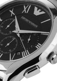 Emporio Armani Valente Chronograph Quartz Black Dial Silver Steel Strap Watch For Men - AR11083 Authentic Buy Shop Now