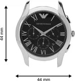 Emporio Armani Valente Chronograph Quartz Black Dial Silver Steel Strap Watch For Men - AR11083 Authentic Buy Shop Now