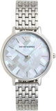 Emporio Armani Mother of Pearl Dial Silver Steel Strap Watch For Women - AR11112 Authentic Buy Shop Now