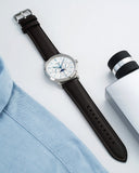 Fossil Neutra Minimalist Moonphase Silver Dial Brown Leather Strap Watch for Men - FS5905 Authentic Buy Shop Now