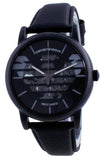 Emporio Armani Meccanico Quartz Black Dial Black Leather Strap Watch For Men - AR60032 Authentic Buy Shop Now