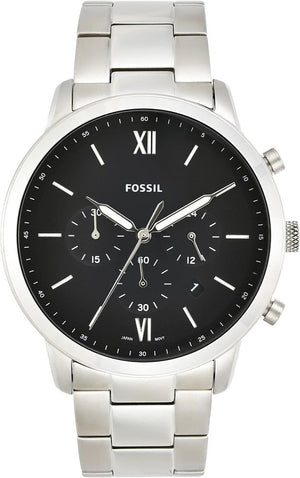 Fossil Neutra Chronograph Black Dial Silver Steel Strap Watch for Men - FS5384 Authentic Buy Shop Now