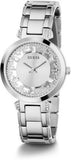 Guess Night Life Clear Silver Dial Silver Steel Strap Watch for Women - GW0470L1 Authentic Buy Shop Now
