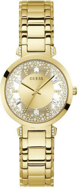 Guess Crystal Clear Analog Gold Dial Gold Steel Strap Watch for Women - GW0470L2 Authentic Buy Shop Now