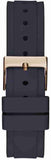 Guess Solistice Diamonds Roe Gold Dial Black Rubber Strap Watch for Women - GW0484L2 Authentic Buy Shop Now