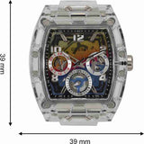 Guess Phoenix Polycarbonate Clear Multi-function Black Dial Clear Rubber Strap Watch for Men - GW0499G3 Authentic Buy Shop Now