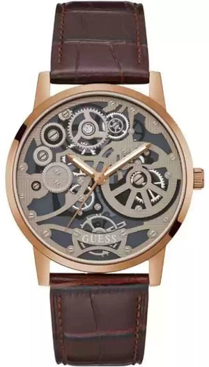 Guess Gadget Brown Dial Brown Leather Strap Watch for Men - GW0570G2 Authentic Buy Shop Now