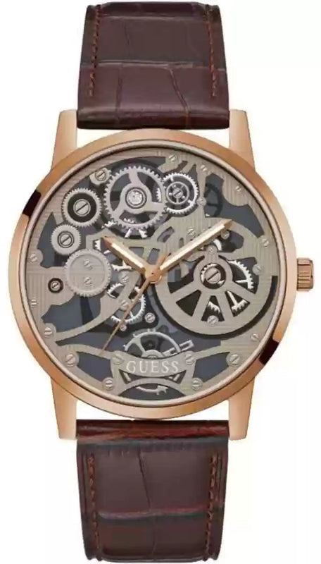 Guess Gadget Brown Dial Brown Leather Strap Watch for Men - GW0570G2 Authentic Buy Shop Now