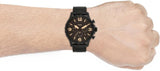 Fossil Nate Chrongraph Ion Plated Black Dial Black Steel Strap Watch for Men - JR1356 Authentic Buy Shop Now