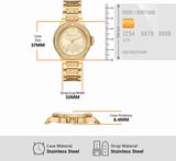 Michael Kors Lennox Three-Hand Gold Dial Gold Steel Strap Watch For Women - MK7339 Authentic Buy Shop Now